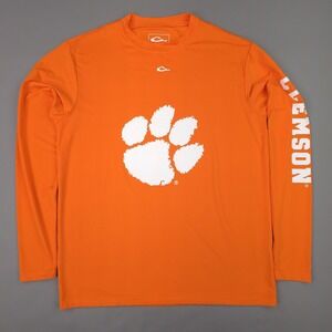 Clemson Tigers Shirt Men Medium Orange Long Sleeve Drake Performance Sun Fishing